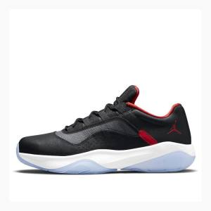 Nike CMFT Low Bred Spor Ayakkabı Air Jordan 11 Erkek Siyah Beyaz Kırmızı | JD-720QW