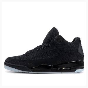 Nike Flyknit Anthracite Basketbol Ayakkabısı Air Jordan 3 Erkek Siyah | JD-560WZ