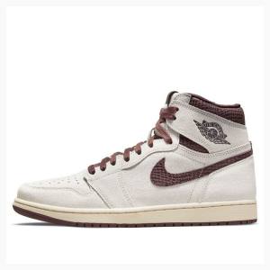 Nike High OG A Ma Maniere Basketbol Ayakkabısı Air Jordan 1 Erkek Kahverengi Beyaz | JD-368EG