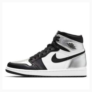 Nike High OG Basketbol Ayakkabısı Air Jordan 1 Kadın Siyah Gümüş | JD-094ME