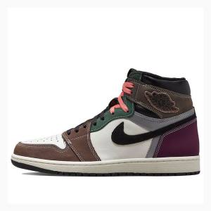 Nike High OG Hand Crafted Basketbol Ayakkabısı Air Jordan 1 Erkek Kahverengi Yeşil Turuncu | JD-813DQ