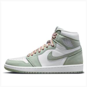 Nike High OG Seafoam Basketbol Ayakkabısı Air Jordan 1 Kadın Beyaz Yeşil | JD-396QG