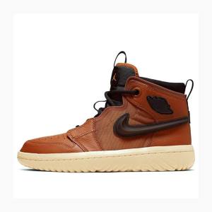 Nike High React Dark Russet Basketbol Ayakkabısı Air Jordan 1 Erkek Kahverengi | JD-176YK