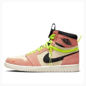 Nike High Switch Peach Basketbol Ayakkabısı Air Jordan 1 Erkek Siyah Pembe Yeşil | JD-589NQ