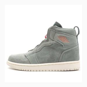 Nike High Zip Mica Basketbol Ayakkabısı Air Jordan 1 Kadın Yeşil | JD-360OJ