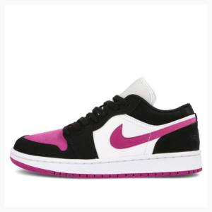 Nike Low Cactus Flower Spor Ayakkabı Air Jordan 1 Kadın Siyah Mor | JD-623PG