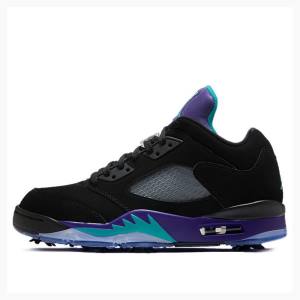 Nike Low Golf Grape Spor Ayakkabı Air Jordan 5 Erkek Siyah | JD-367ON