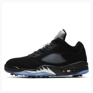 Nike Low Golf Spor Ayakkabı Air Jordan 5 Erkek Siyah | JD-436MQ