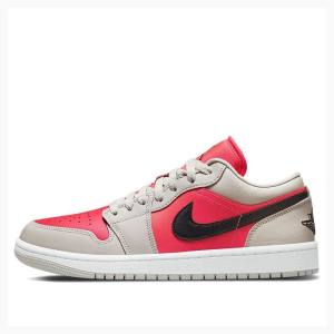 Nike Low Light Iron Ore Spor Ayakkabı Air Jordan 1 Kadın Kırmızı Siyah | JD-681IG