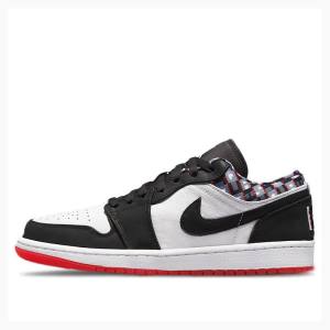 Nike Low Quai 54 Spor Ayakkabı Air Jordan 1 Erkek Beyaz Siyah Kırmızı | JD-973PE