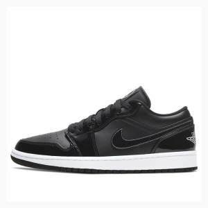 Nike Low SE ASW Rugan Deri All Star Spor Ayakkabı Air Jordan 1 Erkek Siyah Beyaz | JD-293QR