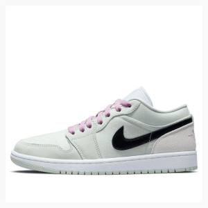 Nike Low SE Barely Green Spor Ayakkabı Air Jordan 1 Kadın Yeşil Siyah Mor | JD-497GH