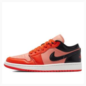 Nike Low SE Crimson Bliss Spor Ayakkabı Air Jordan 1 Kadın Kırmızı Siyah | JD-395GN