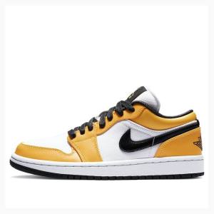 Nike Low SE Laser Spor Ayakkabı Air Jordan 1 Kadın Beyaz Sarı | JD-879VZ