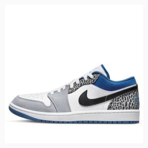 Nike Low SE Spor Ayakkabı Air Jordan 1 Erkek Beyaz Mavi Gri | JD-678OP