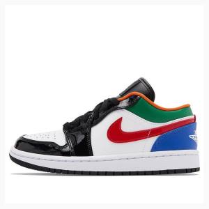 Nike Low SE Spor Ayakkabı Air Jordan 1 Kadın Beyaz Siyah Kırmızı Mavi | JD-980OH