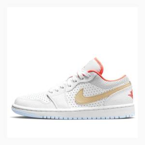 Nike Low SE 'White Sesame' Spor Ayakkabı Air Jordan 1 Kadın Beyaz Altın | JD-120UE