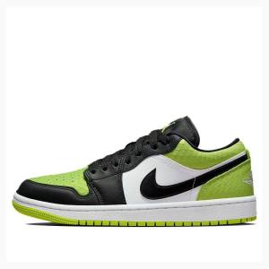 Nike Low Snakeskin Vivid Spor Ayakkabı Air Jordan 1 Kadın Siyah Yeşil | JD-804ND