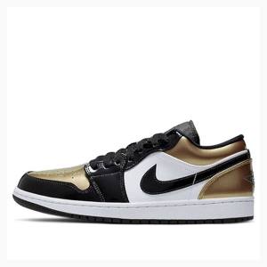 Nike Low Spor Ayakkabı Air Jordan 1 Erkek Altın Siyah | JD-129BN