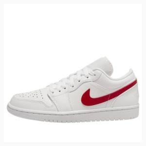 Nike Low Spor Ayakkabı Air Jordan 1 Kadın Beyaz Kırmızı | JD-382WP