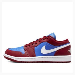 Nike Low Spor Ayakkabı Air Jordan 1 Kadın Kırmızı Mavi | JD-813YI