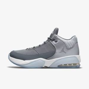 Nike Max Aura 3 Basketbol Ayakkabısı Air Jordan Erkek Gri Beyaz Gri | NK549DBM