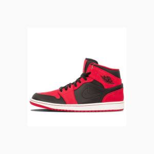 Nike Mid Cut Basketbol Ayakkabısı Air Jordan 1 Erkek Kırmızı Siyah | JD-923NS