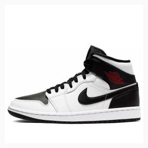 Nike Mid Cut Basketbol Ayakkabısı Air Jordan 1 Kadın Beyaz Siyah | JD-978NV