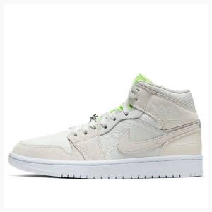 Nike Mid Cut Ghost Basketbol Ayakkabısı Air Jordan 1 Kadın Gri | JD-821NW