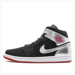 Nike Mid Cut Johnny Kilroy Basketbol Ayakkabısı Air Jordan 1 Erkek Siyah Gümüş | JD-074GJ