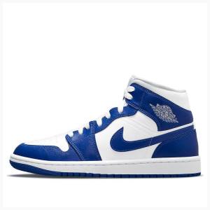 Nike Mid Cut Kentucky Basketbol Ayakkabısı Air Jordan 1 Kadın Mavi | JD-054TS