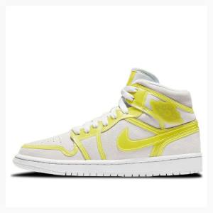 Nike Mid Cut LX(W) Basketbol Ayakkabısı Air Jordan 1 Kadın Beyaz Sarı | JD-869RC