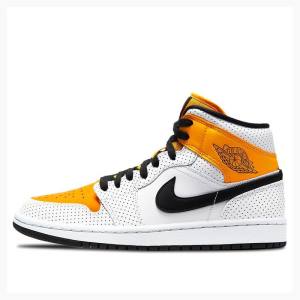 Nike Mid Cut Perforated – Basketbol Ayakkabısı Air Jordan 1 Kadın Altın Siyah | JD-614UT