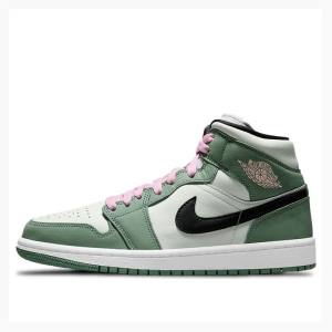 Nike Mid Cut SE 'Dutch Green' (W) Basketbol Ayakkabısı Air Jordan 1 Kadın Yeşil Siyah | JD-147JQ