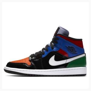 Nike Mid Cut SE Multi Rugan Basketbol Ayakkabısı Air Jordan 1 Kadın Renkli | JD-975VJ