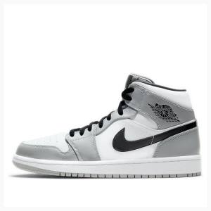 Nike Mid Cut Smoke Basketbol Ayakkabısı Air Jordan 1 Erkek Gri Siyah | JD-065RB