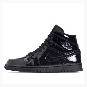 Nike Mid Cut Triple Rugan Basketbol Ayakkabısı Air Jordan 1 Kadın Siyah | JD-796GY