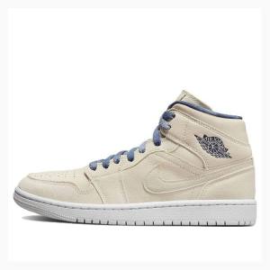 Nike Mid Cut W Basketbol Ayakkabısı Air Jordan 1 Kadın Bej Rengi | JD-436GS