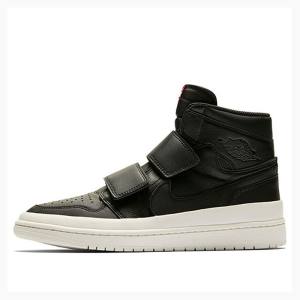 Nike RE HI Double STRP Sail Basketbol Ayakkabısı Air Jordan 1 Erkek Siyah | JD-038BR