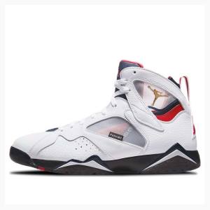 Nike Retro BCFC Paris Saint-Germain Basketbol Ayakkabısı Air Jordan 7 Erkek Beyaz Kırmızı | JD-548SQ