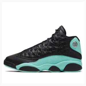 Nike Retro Basketbol Ayakkabısı Air Jordan 13 Erkek Siyah Yeşil | JD-950IV