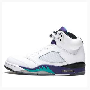 Nike Retro Grape Basketbol Ayakkabısı Air Jordan 5 Erkek Beyaz Mor | JD-850WE