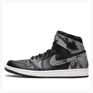 Nike Retro HI PRM Snake - Phantom Basketbol Ayakkabısı Air Jordan 1 Kadın Siyah Gri | JD-038SW