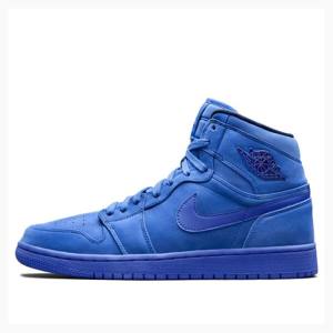 Nike Retro HI PRM Süet - Void Basketbol Ayakkabısı Air Jordan 1 Kadın Mavi | JD-420WX