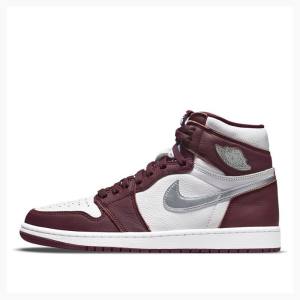 Nike Retro High OG Bordeaux Basketbol Ayakkabısı Air Jordan 1 Erkek Kırmızı Gümüş | JD-216BX