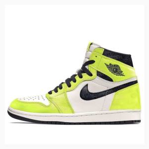 Nike Retro High OG Visionaire Basketbol Ayakkabısı Air Jordan 1 Erkek Beyaz Siyah Yeşil | JD-679SB