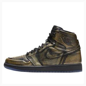 Nike Retro High OG Wings Basketbol Ayakkabısı Air Jordan 1 Erkek Altın | JD-603BK