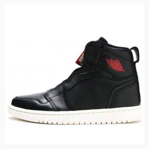 Nike Retro High Zip 'Black' Phantom-Gym Basketbol Ayakkabısı Air Jordan 1 Kadın Siyah Kırmızı | JD-638IW