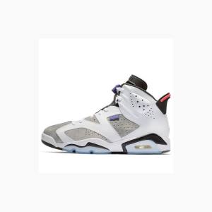 Nike Retro LTR Flint Basketbol Ayakkabısı Air Jordan 6 Erkek Beyaz Gri Siyah | JD-809DV