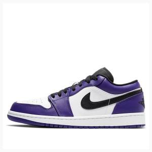 Nike Retro Low Court Spor Ayakkabı Air Jordan 1 Erkek Mor Siyah | JD-279UX